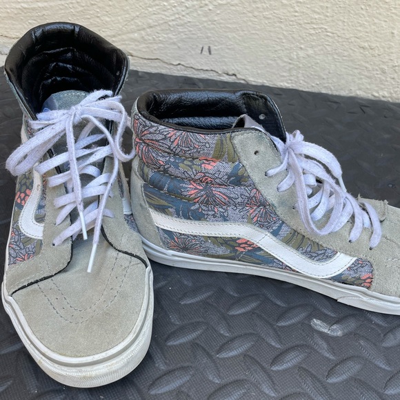 Vans Sk8 hi - Grey and floral - Picture 3 of 4